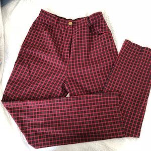 Red high-waisted pants